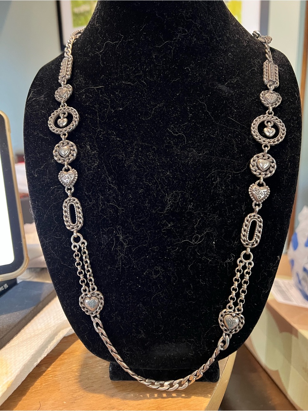 Retired vintage Brighton Grandview long station chain necklace.